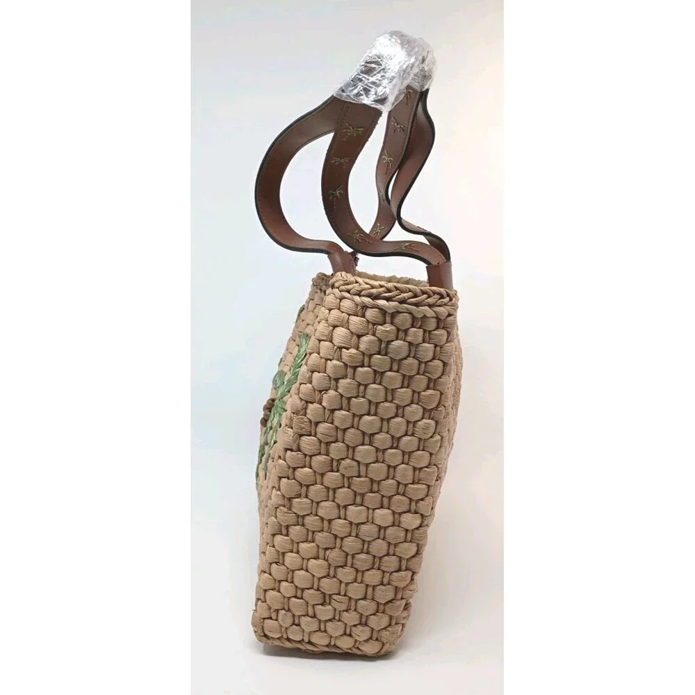 Cappelli Straworld Palm Tree Tote Bag Purse OS Double Handles Design Open Tote - Picture 3 of 9